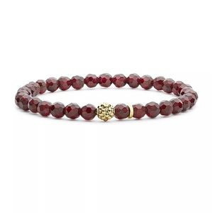 LAGOS Caviar Icon Garnet Bracelet with 18K Gold Caviar Station